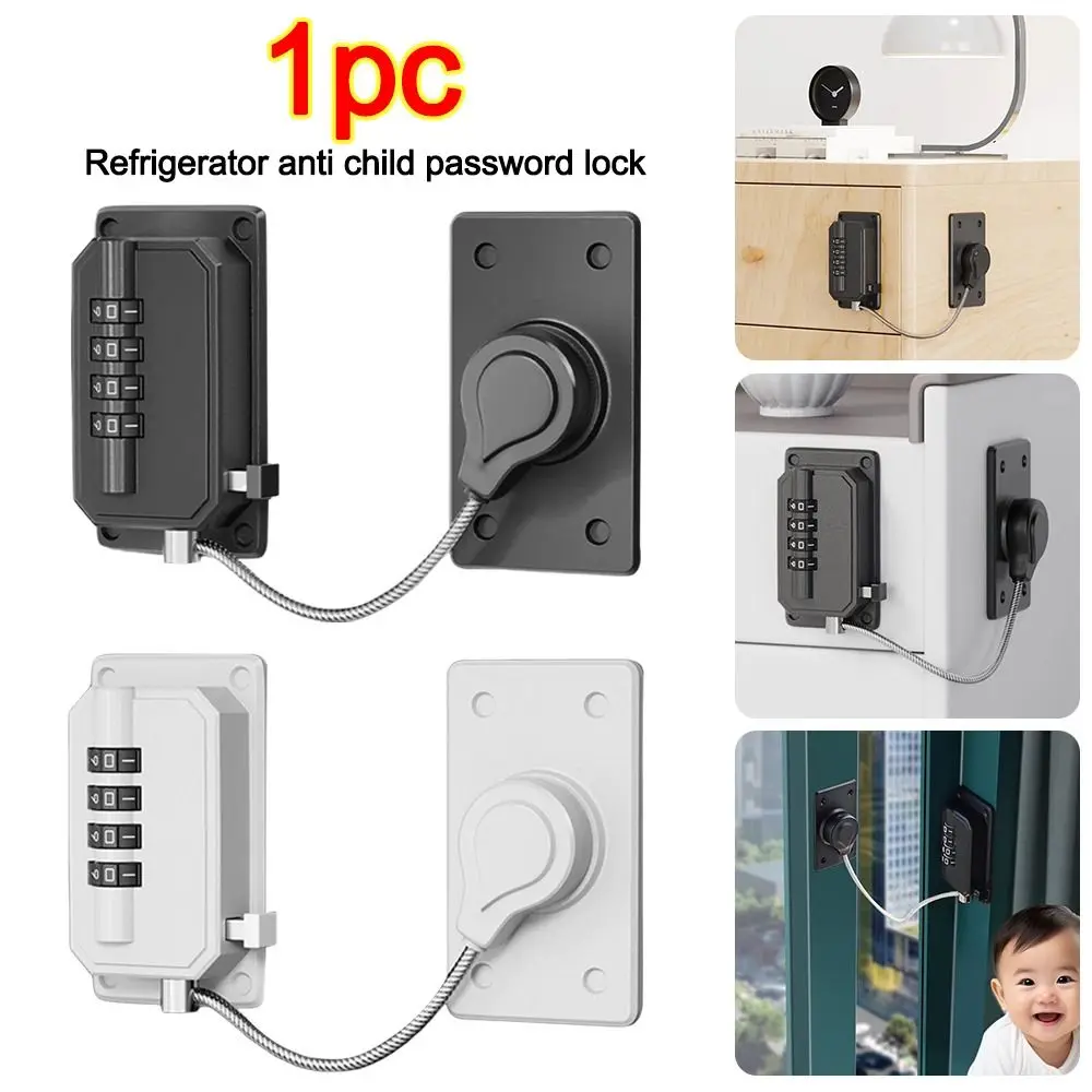 Anti-pinch Hand Baby Safety Lock Adjustable Child Protection Refrigerator Door Coded Lock No Drilling