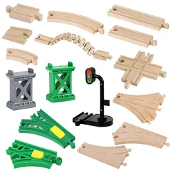 Accessoires de voie ferrée en bois de hêtre pour enfants, jouet d'assemblage, trafic de train Thomas, voiture, chemin de fer, cadeau BLOToy