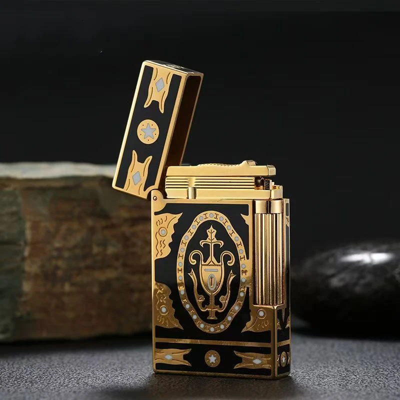 

High-quality gas grinder lighter, metal Langsheng butane lighter, smoking accessories for men, birthday gift