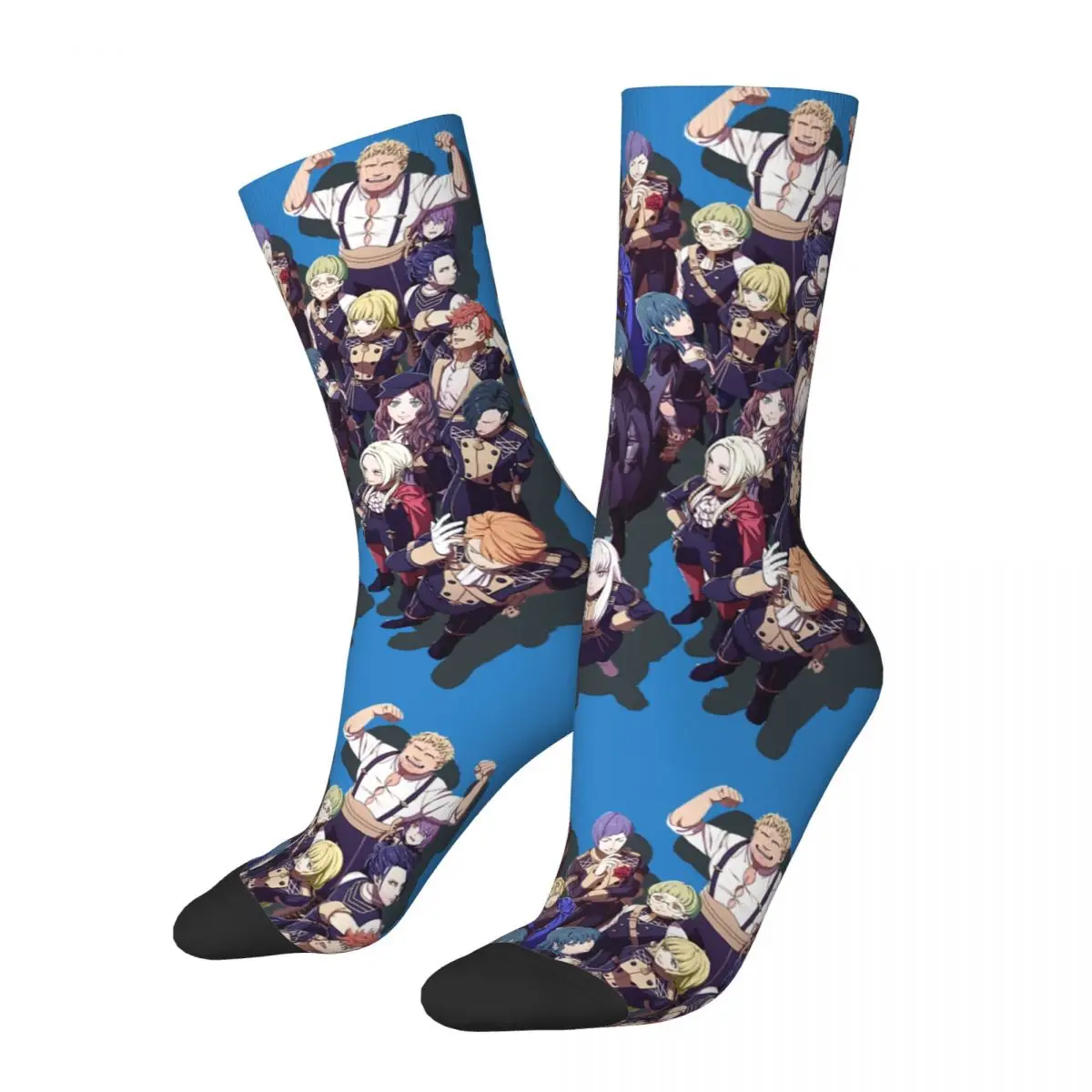 Funny Crazy Sock for Men Three Houses All Students Hip Hop Harajuku Fire Emblem Game Happy Seamless Pattern Boys Crew Sock