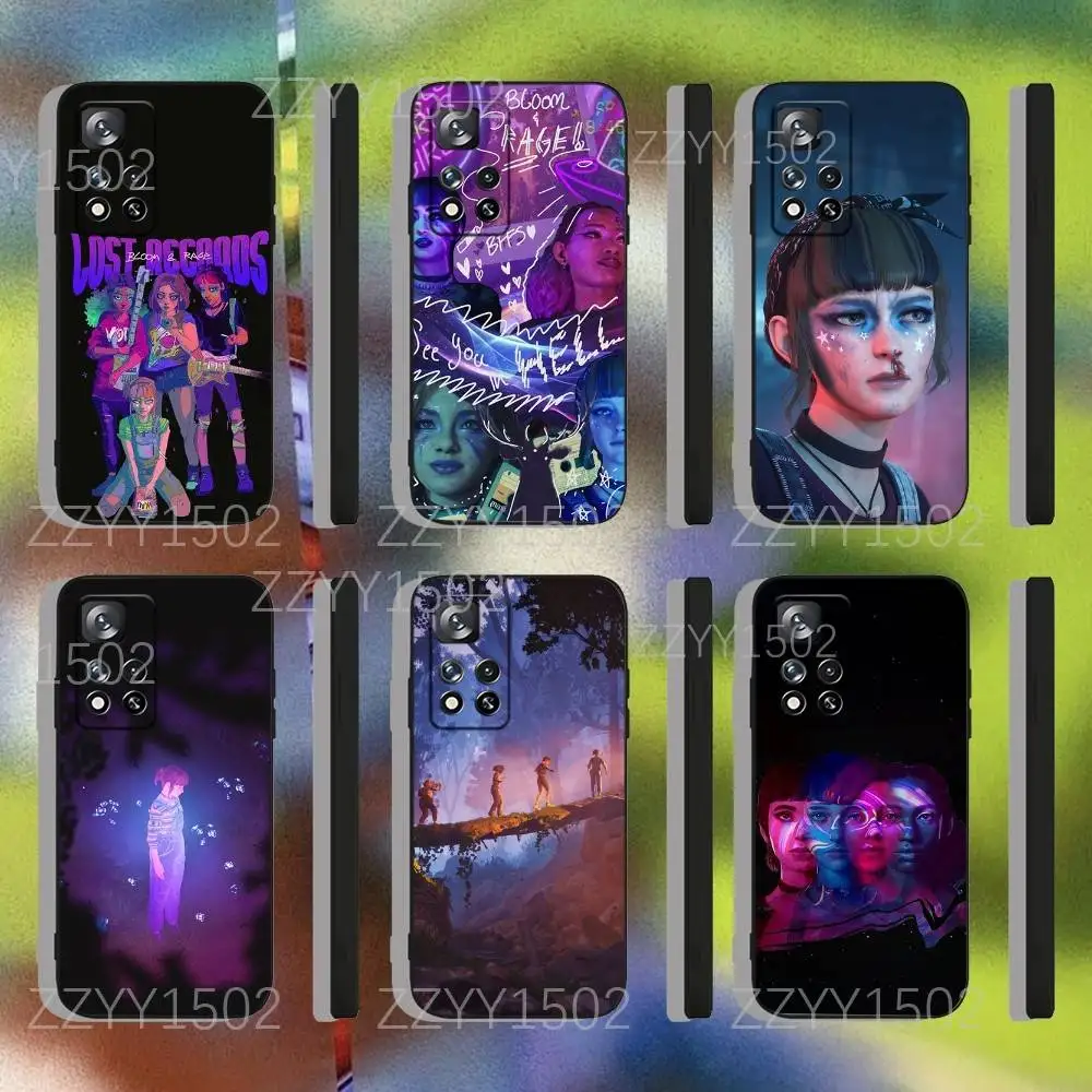 L-Lost Records Bloom Rage For Samsung S26,S25,S24,Ultra,S20,S30,Plus,S22,S23,Ultra,Plus,5G Black Silicone Soft Case