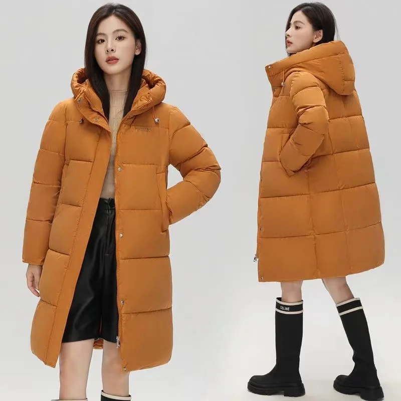 Parka longue à capuche pour femme, doudounes, parkas chaudes, vêtements de neige en coton optique pour femme, veste d\'hiver, nouveau, 2023