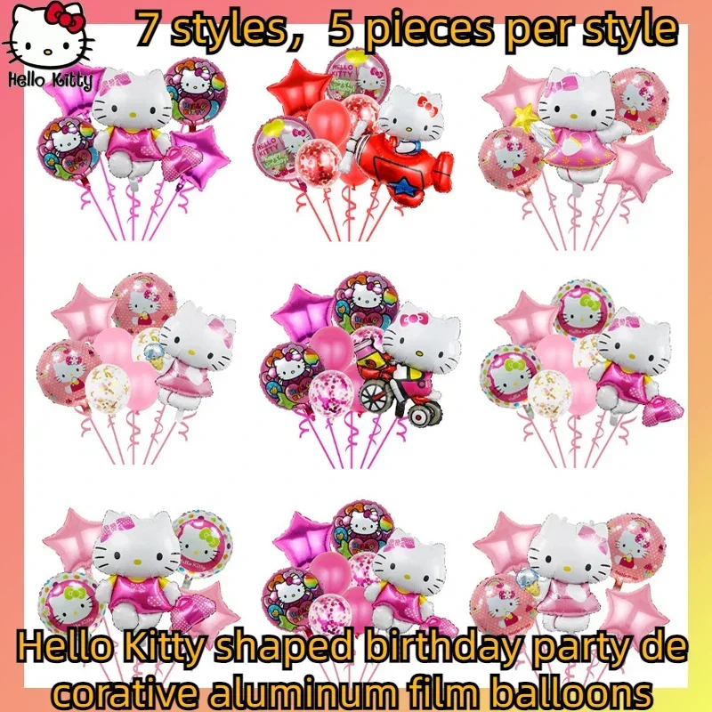 

Hello Kitty из Sanrio милый мультяшный воздушный шар из алюминиевой фольги Звездный круг для детей на день рождения фотосессия подарок на свадьбу выпускной
