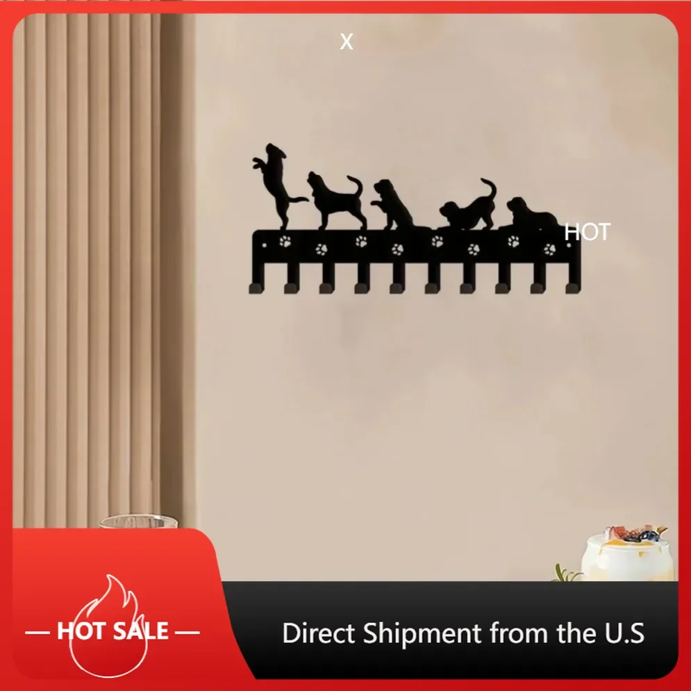 

1 шт. металлические брелки в форме собаки и металлические крючки в стиле животных: универсальные ремни для поводков для собак, настенный декор