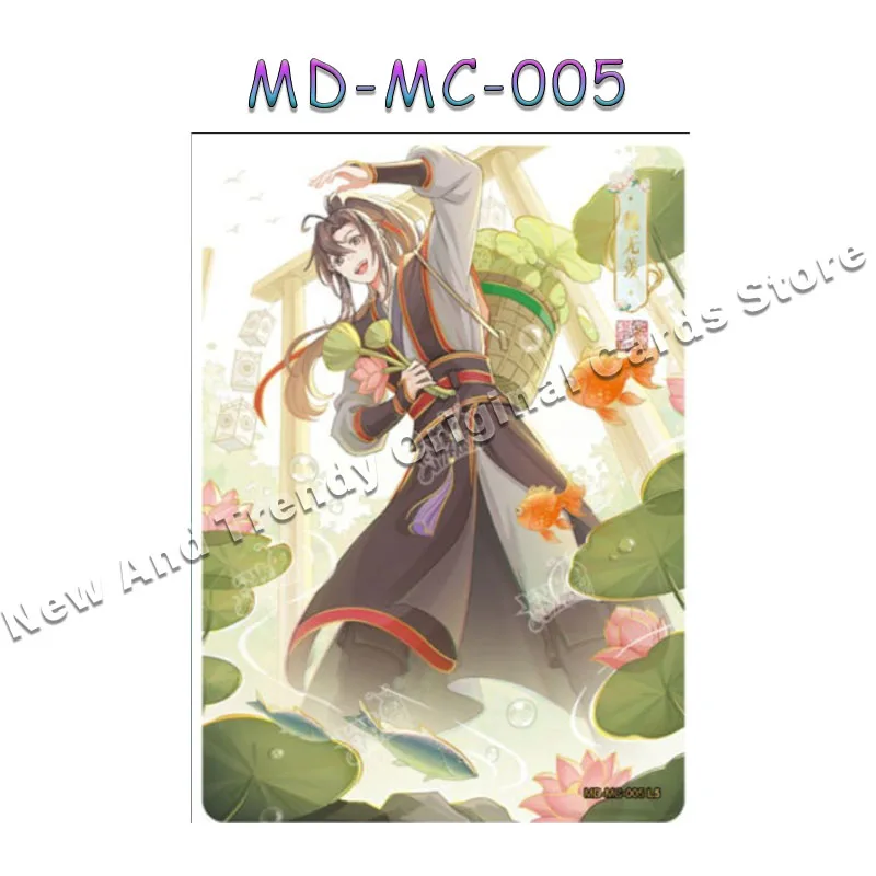 Original Anime MoDaoZuShi Cards KAYOU FM MC PR Card Signature Card Wei Wuxian Blue Forgetting Machine Collection Card Toy Gifts