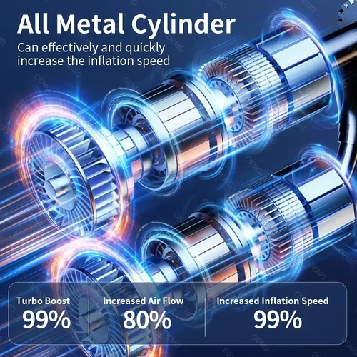 Imagen 2 del producto Bomba de aire portátil para coche, inflador de neumáticos inalámbrico, compresor de aire eléctrico con pantalla Digital LCD para coche, motocicletas, pelota de bicicleta