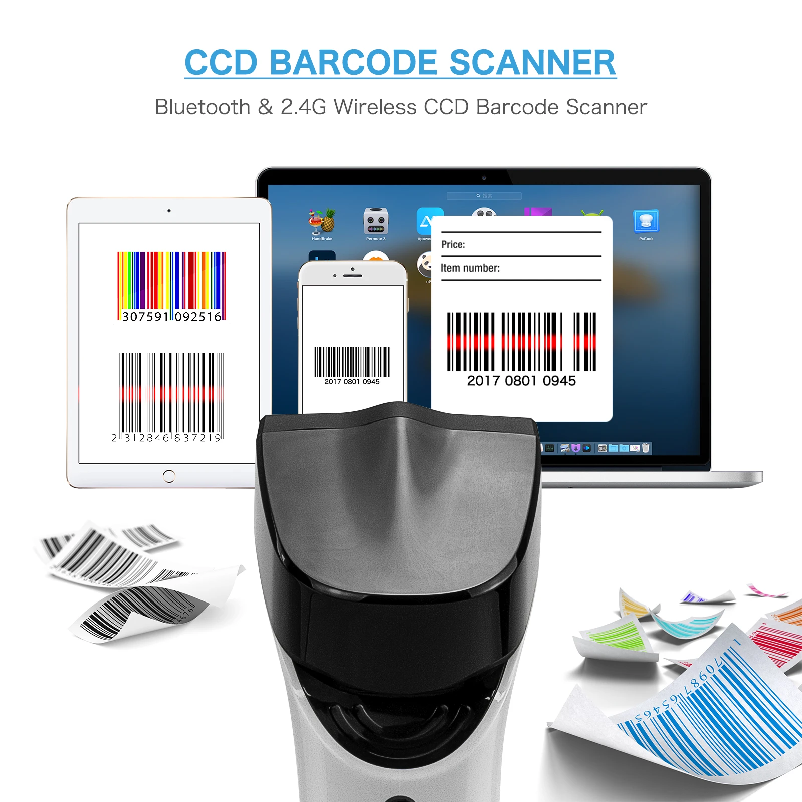 DS Series UHF RFID Wireless Handheld Scanner Blue Tooth Reader Android Operated for Retail Inventory Management Sale
