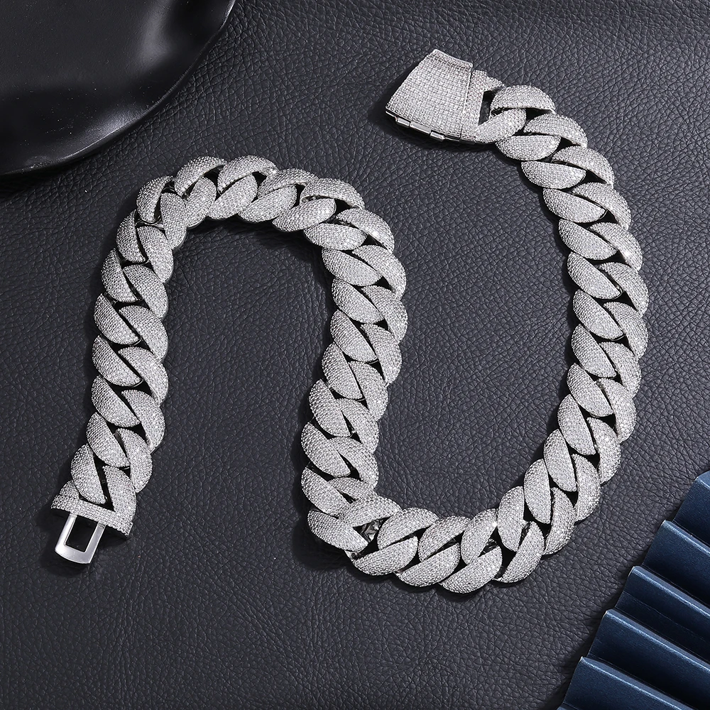 

ICECHARMI Iced Out Cuban Chain Full Paved Cubic Zirconia Luxury Hiphop Chain 5A+ CZ Stones Necklace For Men Exquisite Jewelry