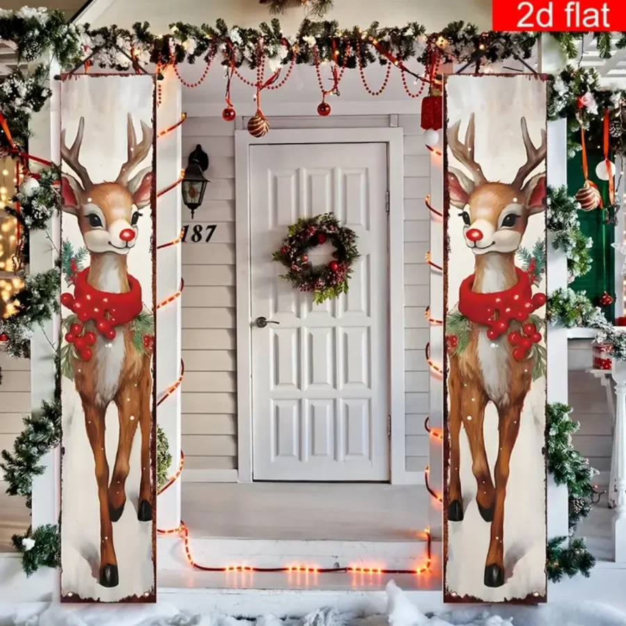 Christmas Hanging DoorBanner Antithetical Couplet Merry Christmas Party Decoration New Year 2026 Christmas Wall Banner Xmas Gift - Image 5