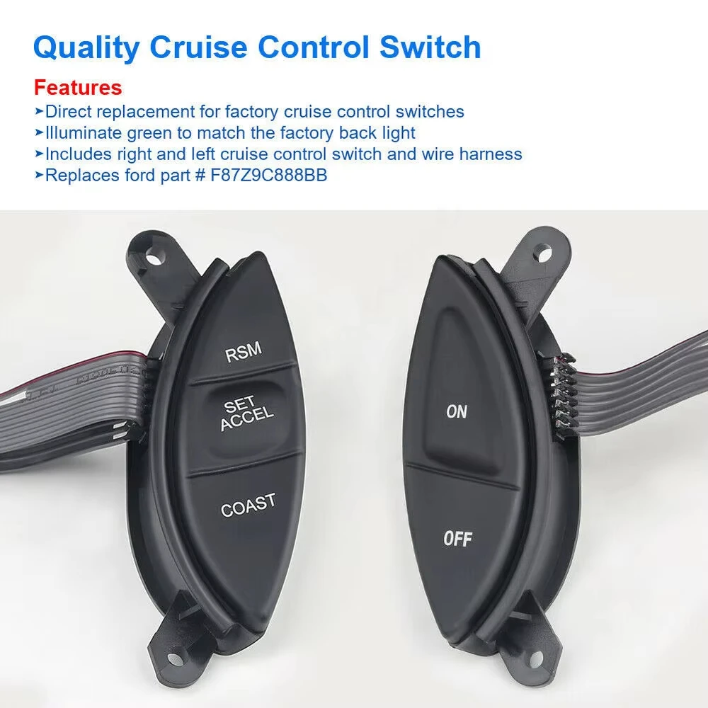 Steering Wheel Cruise Control Switch Button F87Z-9C888-BB For Ford Explorer Sport Trac Ranger F150 1998 1999 2000 2001 2002 2003 view 4