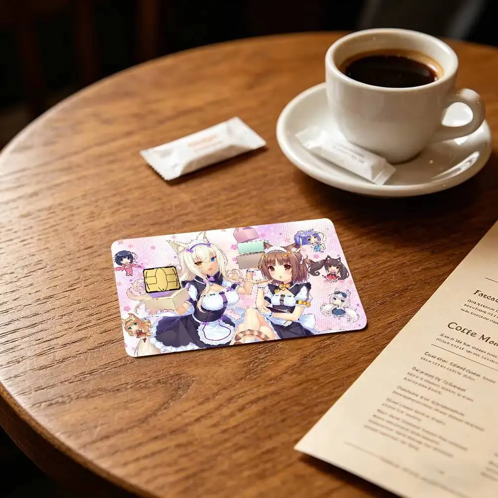 Anime N-NekoparaS   4pcs 1Set of VISA credit card subway access card waterproof stickers