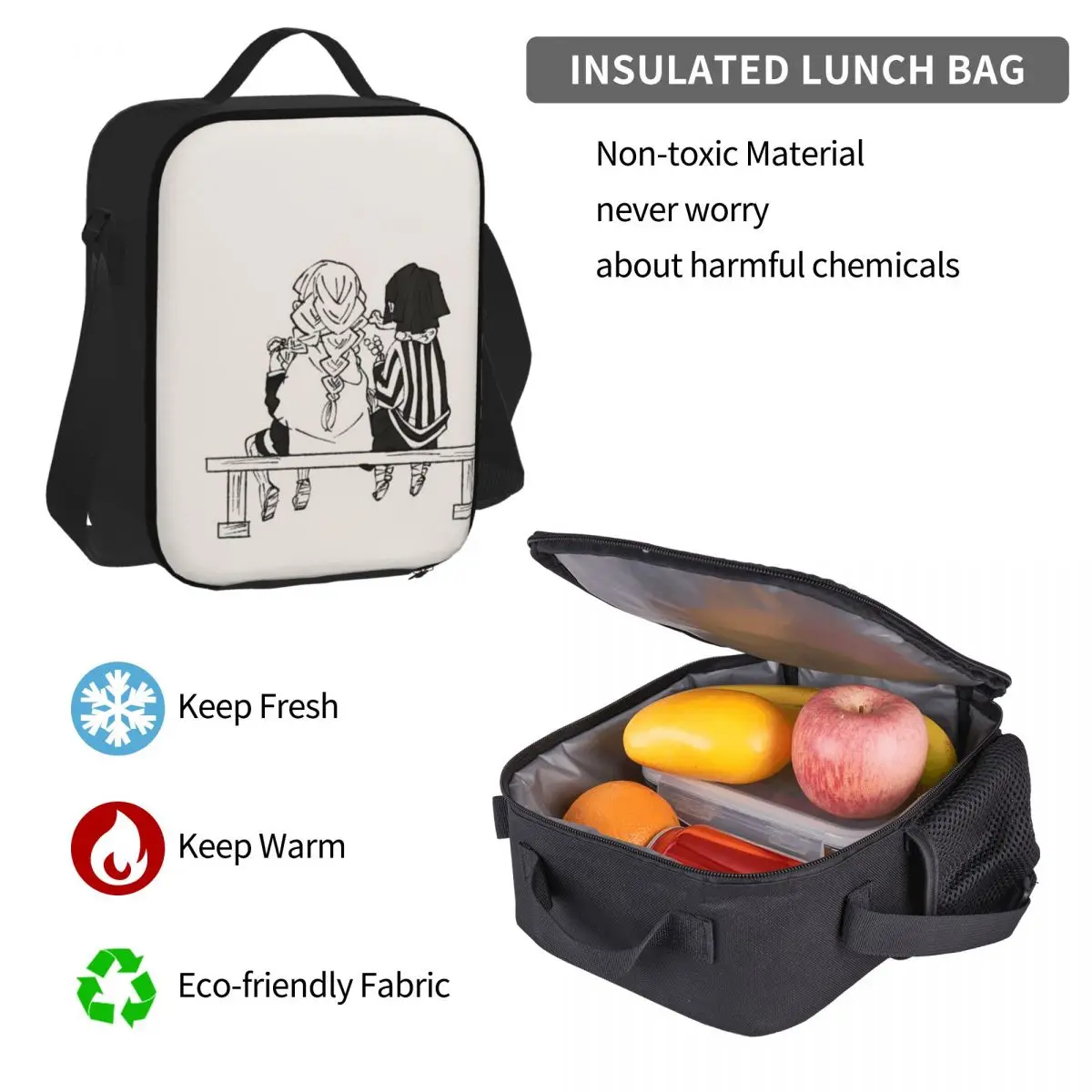 Mitsuri Kanroji und Iguro Obanai Rucksäcke Bücher tasche Studenten Schult aschen Cartoon Kinder Rucksack Lunch Bag Stift Tasche dreiteiliges Set