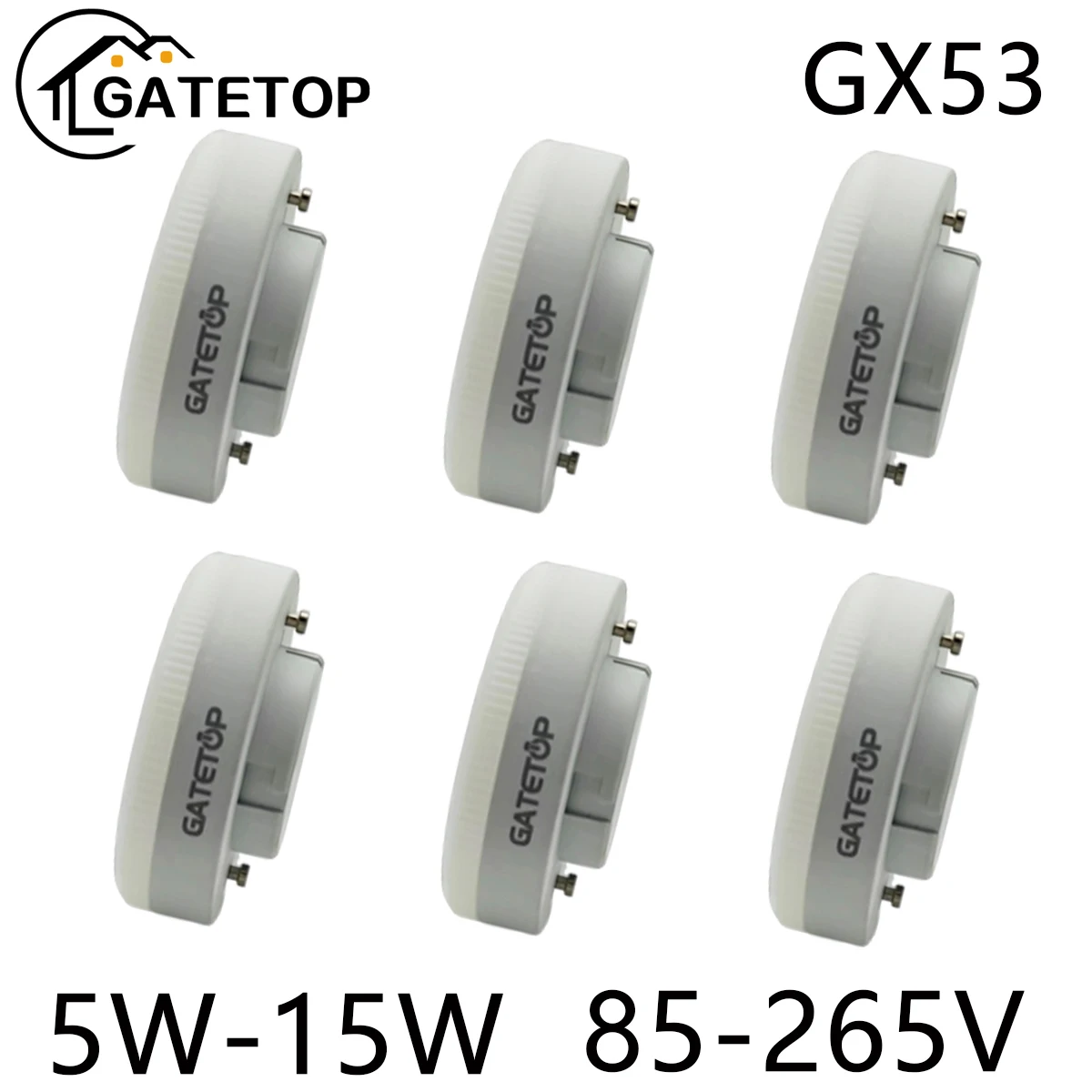 

10PCS 5W 7W 9W 12W 15W LED Spotlight GX53 Without Flicker 85-265V Warm White Daylight Cold White Bulb for Room Study Kitchen