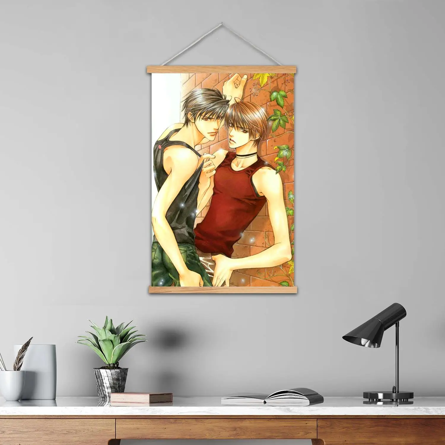 gay anime Framed Wall Painting Canvas Art Poster and Wall Art  Modern Family Bedroom Decor Posters,Decorative painting view 5