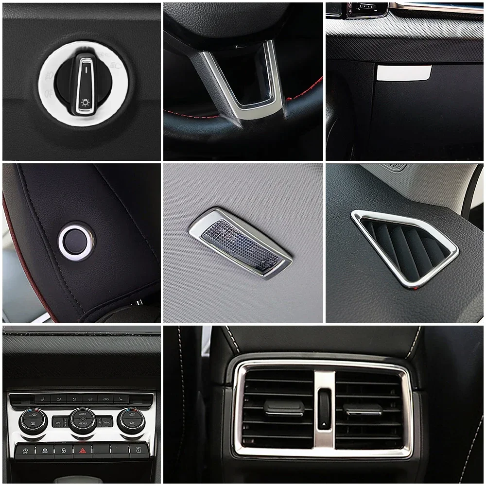 For Skoda Karoq 2017-2021 Inner Door Handle Steering Wheel Read Light Armrest Window Lift Switch Button Trim Modify Frame Cover