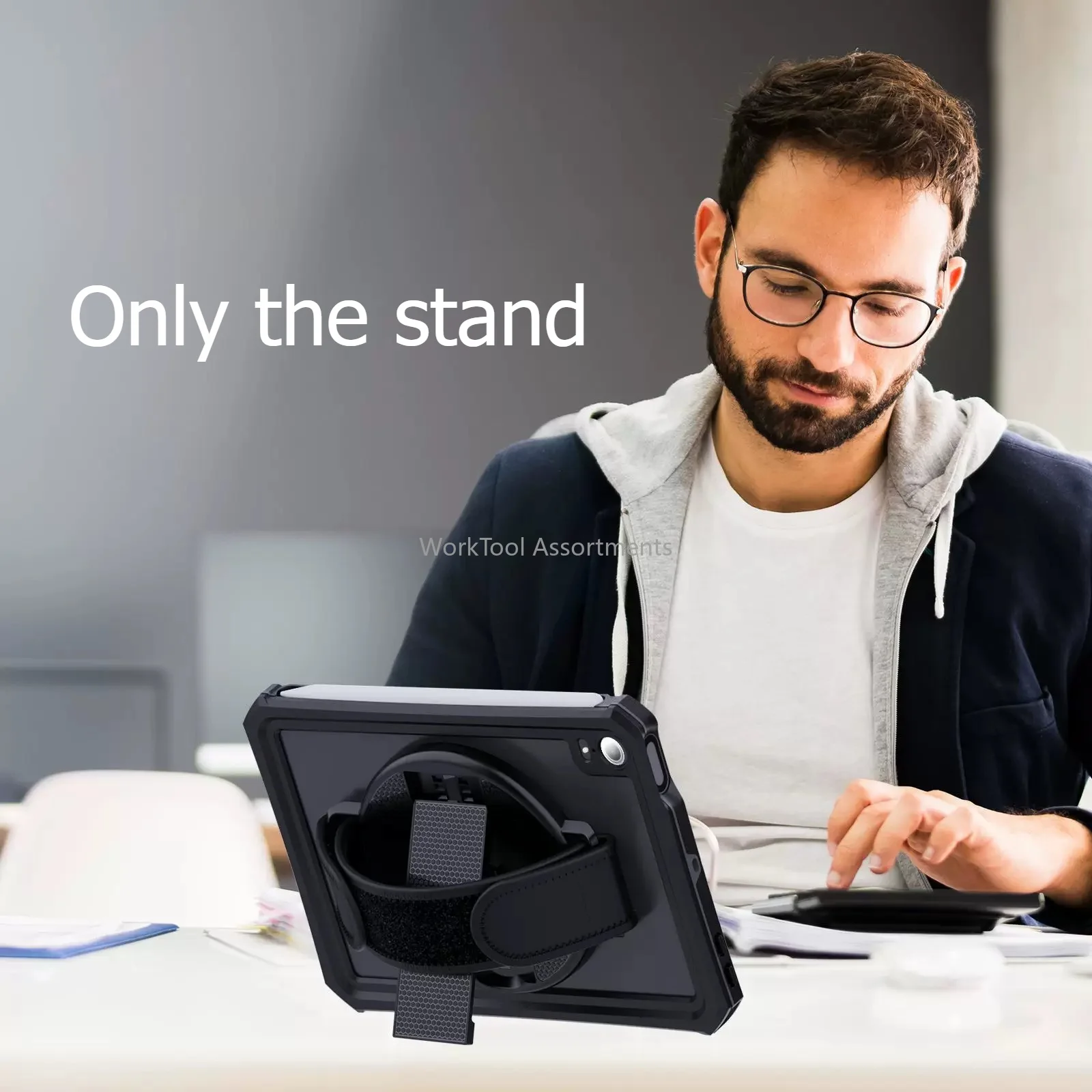 Tablet stand iPad desktop stand 360° multi-functional rotating adhesive wrist strap universal tablet stand