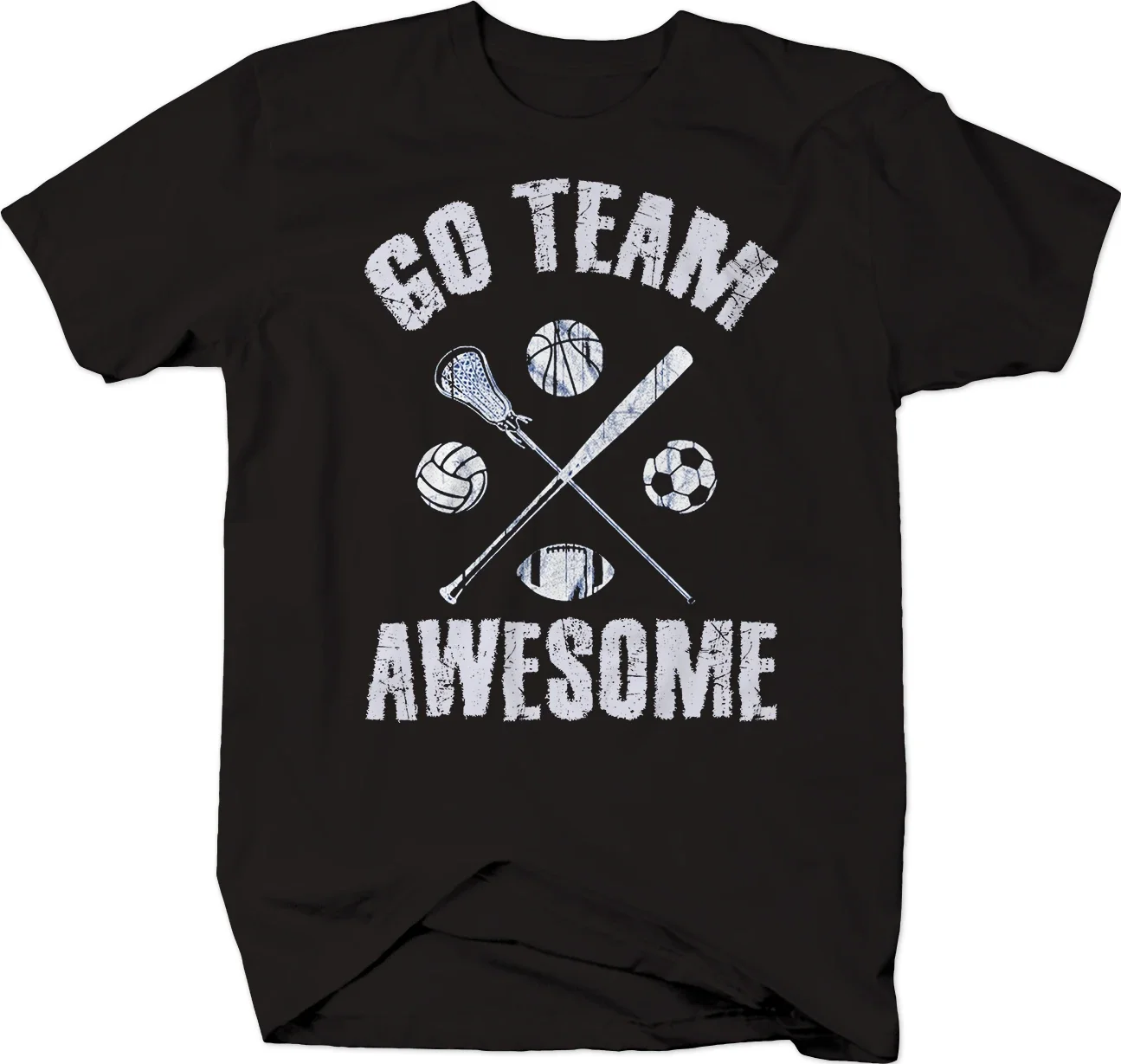 

Go Team Awesome Lacrosse Soccer Basketball Volleyball Sports T-Shirt 100% Cotton O-Neck Short Sleeve Summer Casual Mens T-shirt