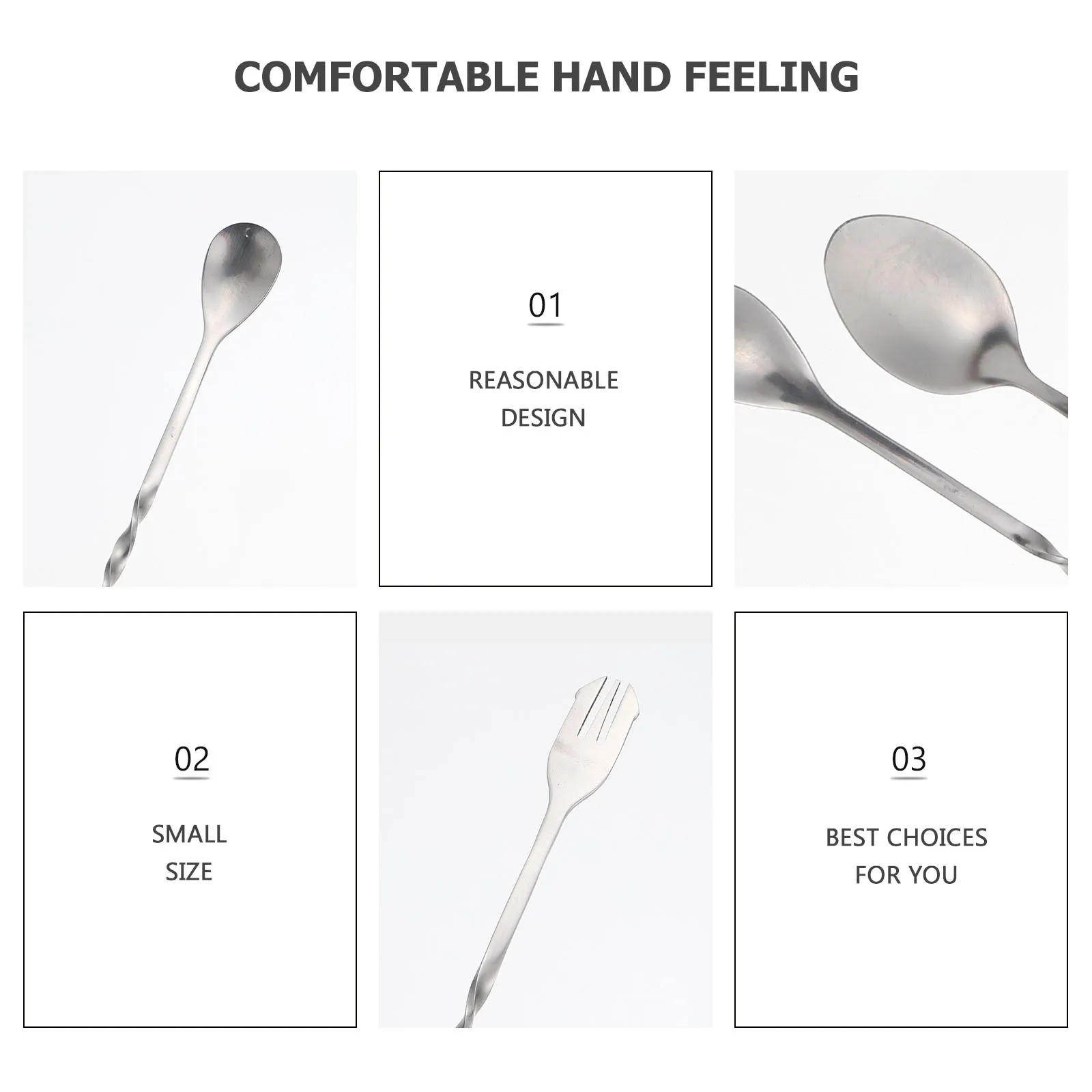 

4Pcs Stainless Steel Bar Stirring Spoon Long Handle Multi-Use Cocktail Coffee Dessert Household Accessory Mixing Spoon
