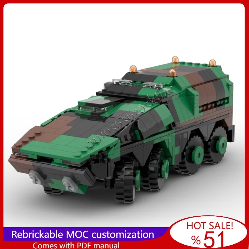 699 أجزاء MOC التمويه مركبة النقل الطبية نموذج تجميعها التعليمية الإبداعية ألعاب أطفال مفاجأة هدايا عيد الميلاد