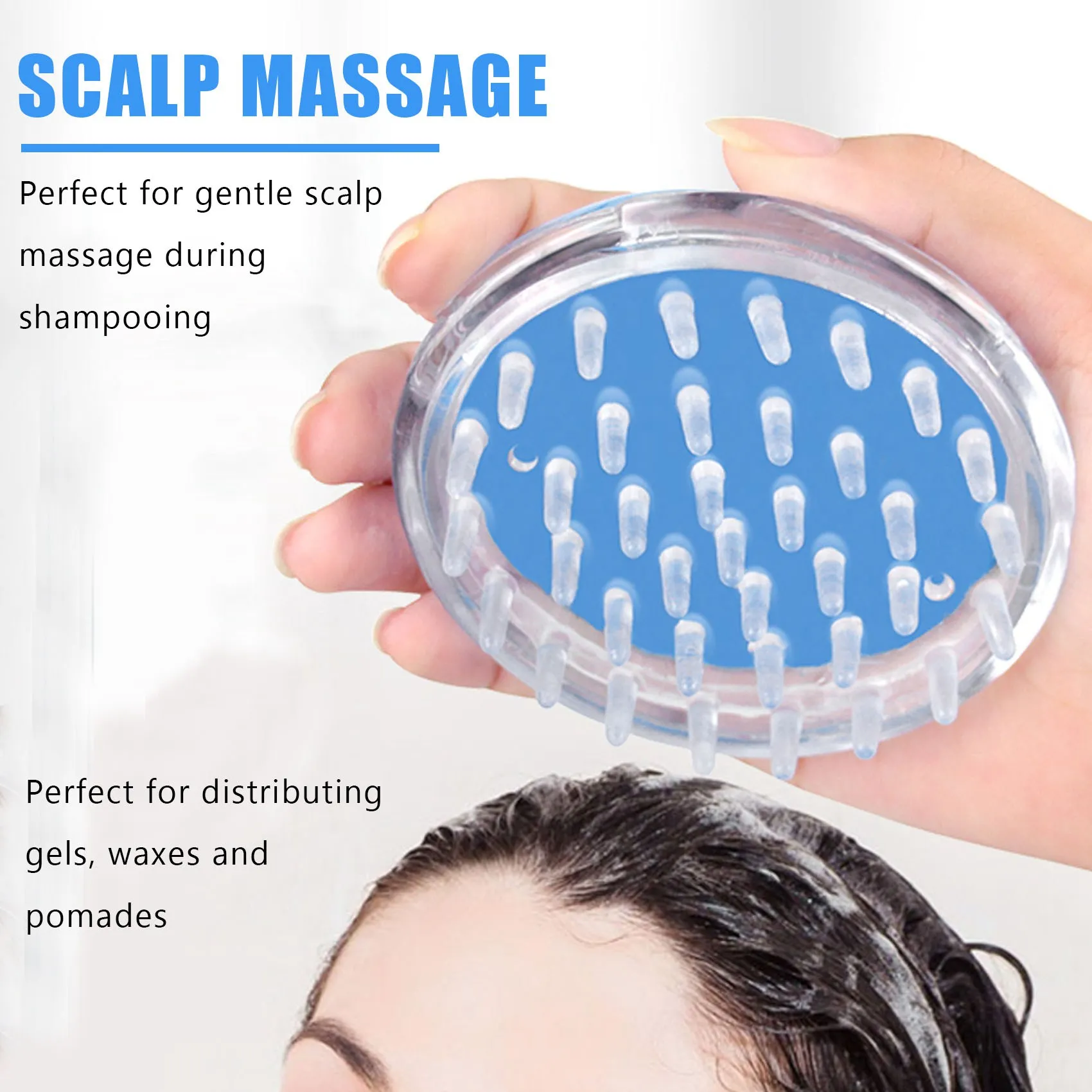 1pc Shampoo Kopfhaut Dusche Massage Massagegerät Reinigung Sauber Peeling Haarbürste Kamm, zufällige Farbe