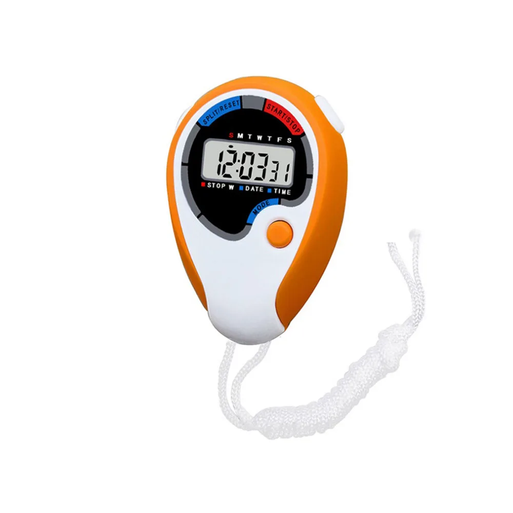 Digital Handheld Stopwatch LCD Chronograph Sports Stopwatch Running Training Timer Electronic Stopwatch with String