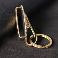 Vintage Pure Brass Belt Buckle With Keychain Clip - Keychain Compatible Buckle For Belts, Durable Waist Accessory Suitable For D 6