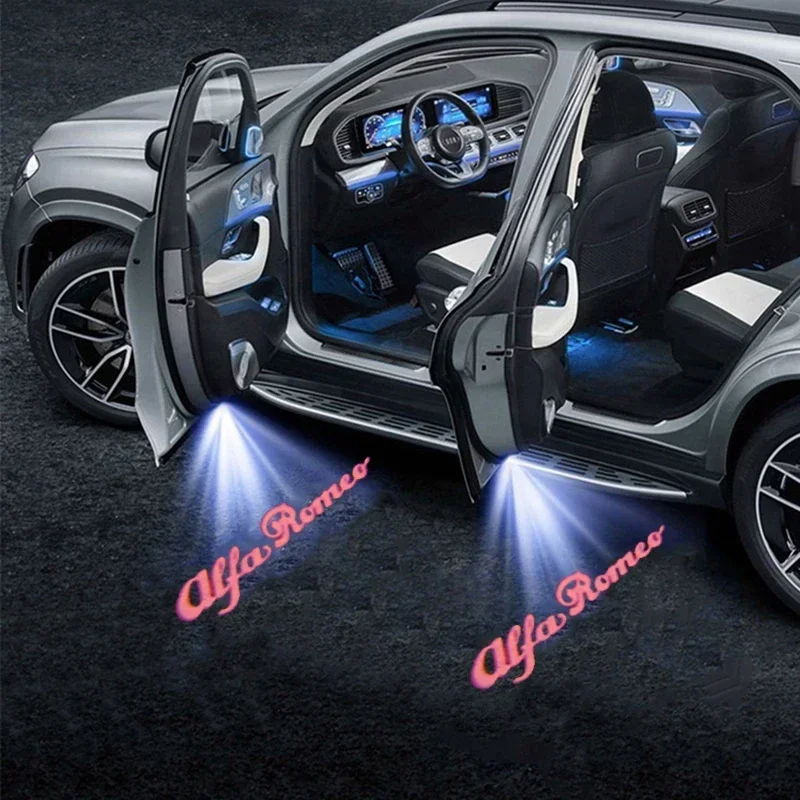 

LED Car Door Courtesy Welcome Lights Logo Ghost Shadow Lamp for Alfa Romeo Logo Mito Stelvio Spider Giulietta Giulia 159 156 147