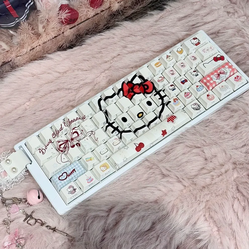 

Cute Cat Keycap Cherry Profile PBT Side Engraved Translucent Keycap Suitable for Mechanical Gaming Keyboard Girl Gift