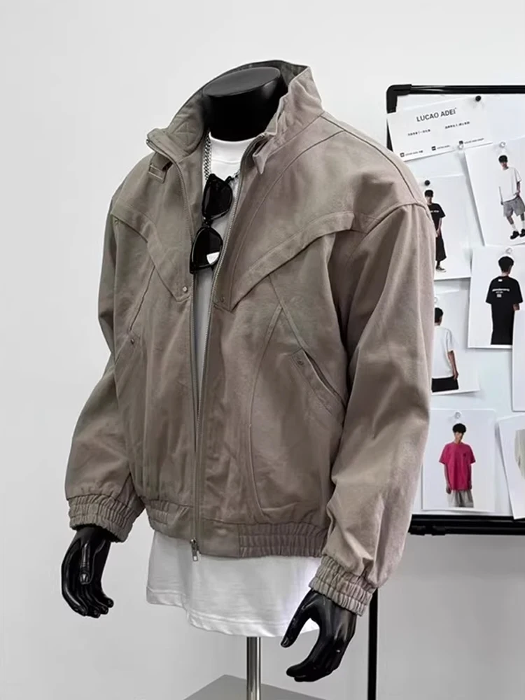 

Vintage 3D Patchwork Autumnal Deconstructed Pilot Jaet Men's American Trendy Workwear Baseball Outfit Coat Cleanfit Sle