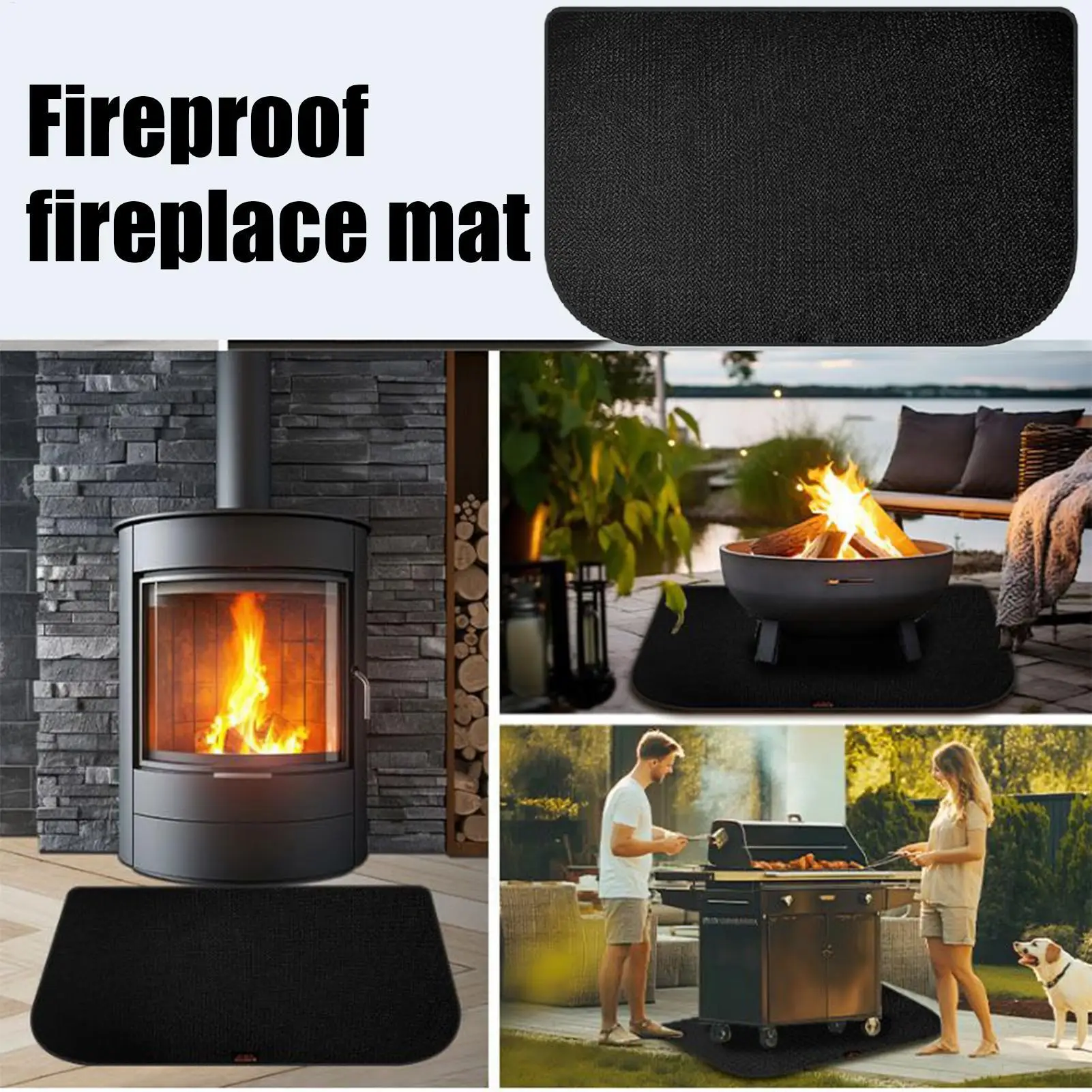 Fireplace Rugs Fireproof Flame Resistant Protector Fire Retardant Rug Fireplace Pad For Indoor Outdoor Living Room Kitchen Home