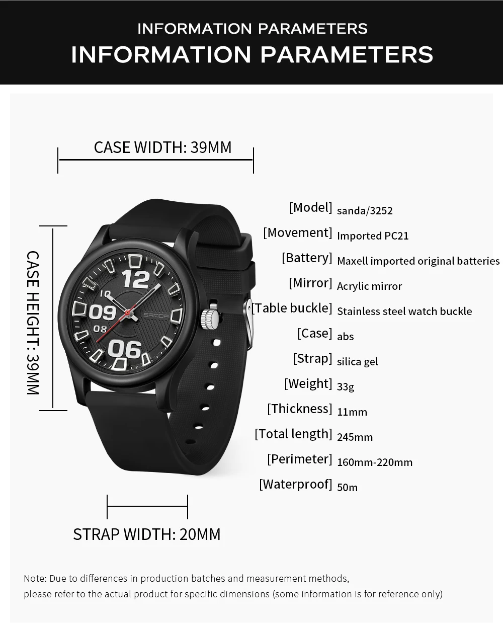 SANDA 3252 Fashion Simple Student Quartz Watch Popular Style Waterproof Suitable For sports And Life And It Is a Gift For Friend