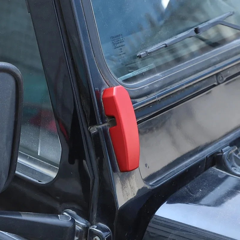 لاند روفر ديفندر 110 90 130 2004-2018 سبائك الألومنيوم الأحمر سيارة الزجاج الأمامي اتصال غطاء الكسوة اكسسوارات السيارات