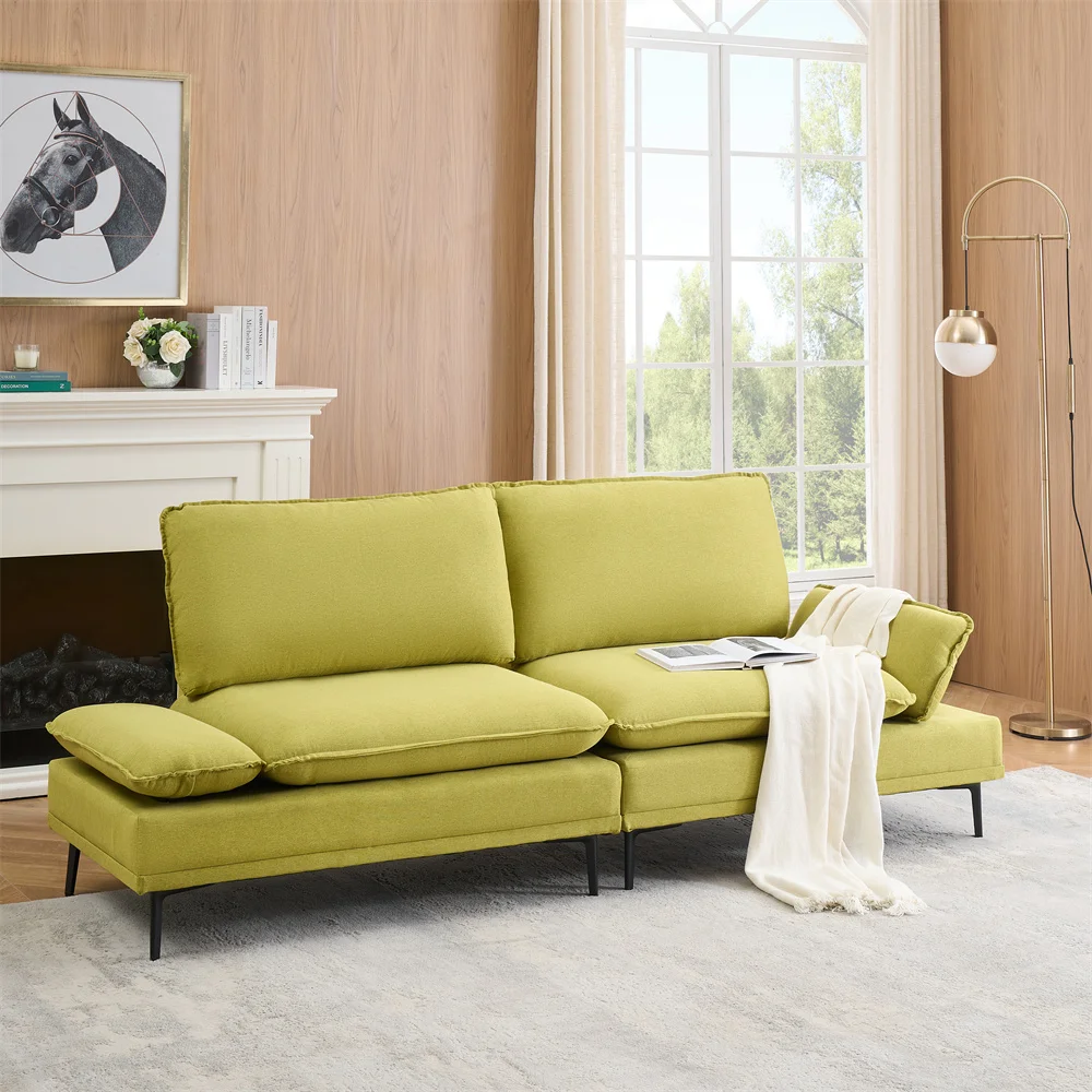 #￥Manufacturer Cotton Linen Custom-made 2 Seaters Sofa Couch with Ajustable Armrest Armchair for Apartments Living Rooms Offices