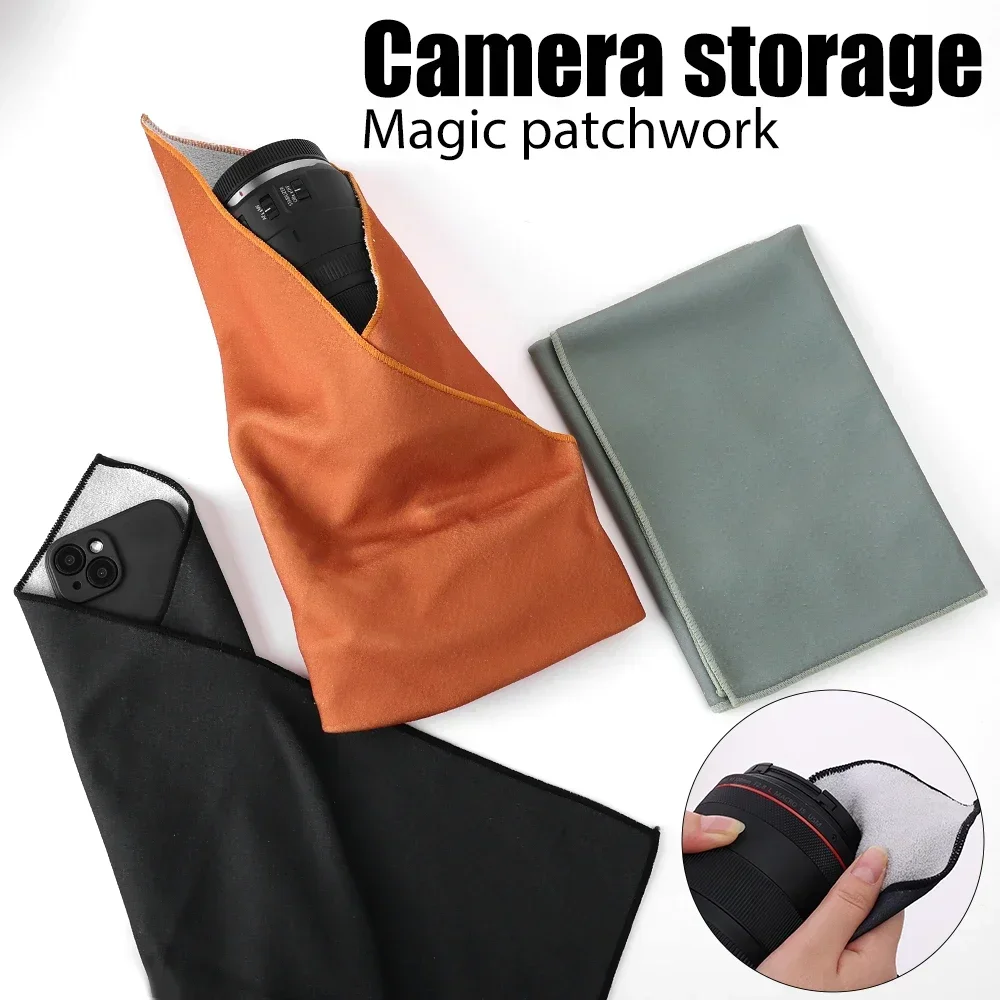 Dustproof Self Adhesive Lens Wrapping Cloth for Camera Tablet Mobile Protective Wrap Soft Cleaning Cloth Camera Bag Insert