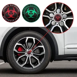 4Pcs 56mm Zombie Outbreak logo Car Wheel Center Hub Caps Stickers For Ford Mercedes w212 Volkswagen golf Honda BMW FIAT Volvo