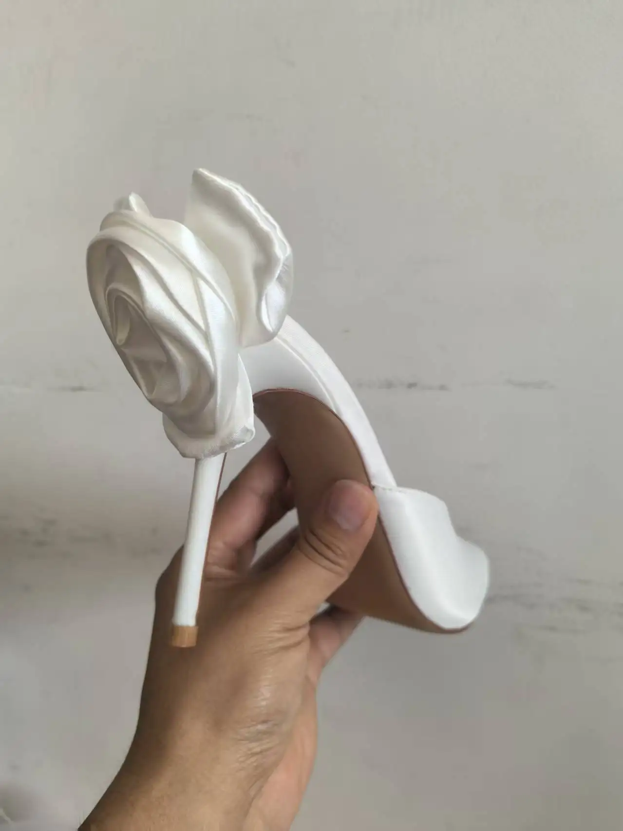 Flower/Pearl/Rhinestone White Women's Slippers 2026 New Pointed Thin High Heels Wedding Banquet Sexy High Heels Size 34-45