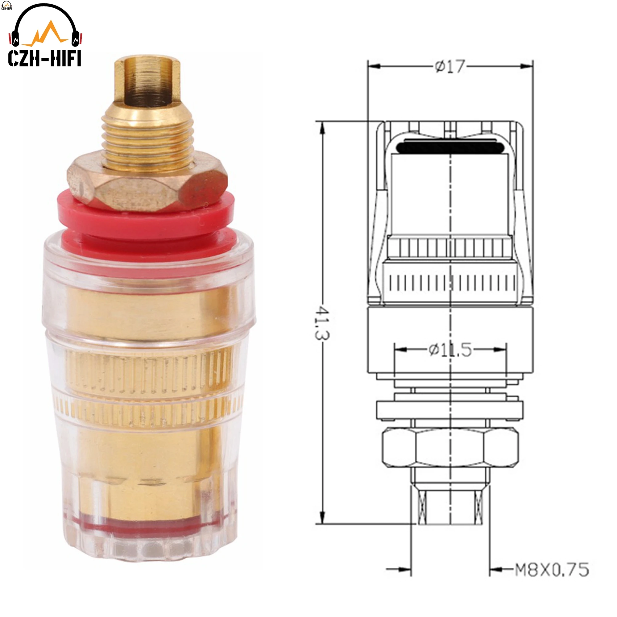 EIZZ High End Speaker Terminal Binding Post Copper Plated Brass 5 Ways Banana Plug Jack Socket Connector HIFI Audio DIY