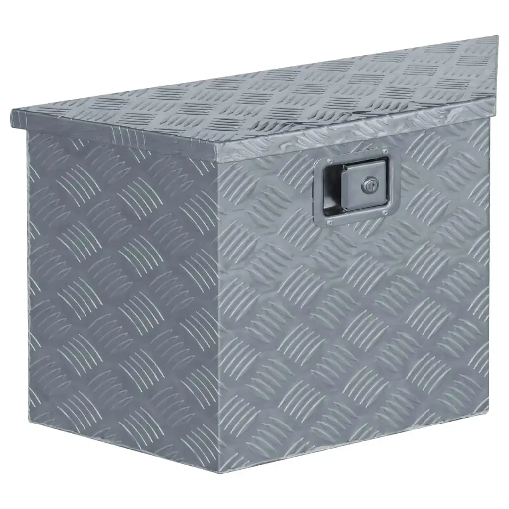 

Silver Aluminum Trapezoid Box 27.6x9.4x16.5cm Storage Container for Tools & Accessories