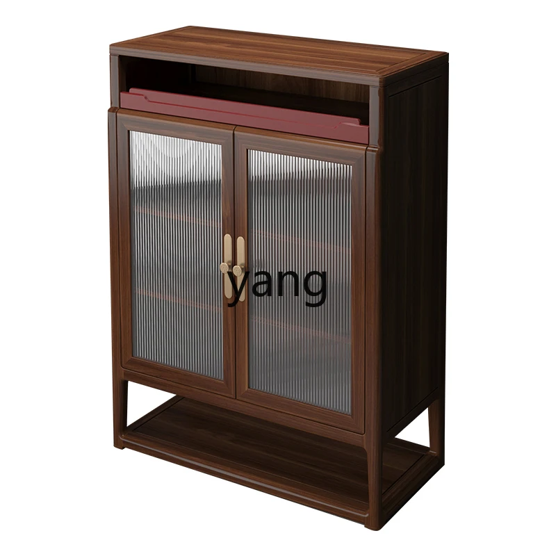 CX Walnut Chinese Style Home Door outside Storage Home Storage Hall Entrance Cabinet