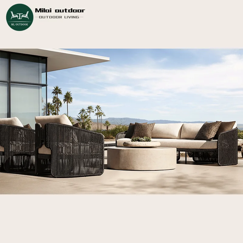 

Modern Garden Rattan Sofa Set For Outdoor For Courtyard Hotel And Villa For Tent House Use