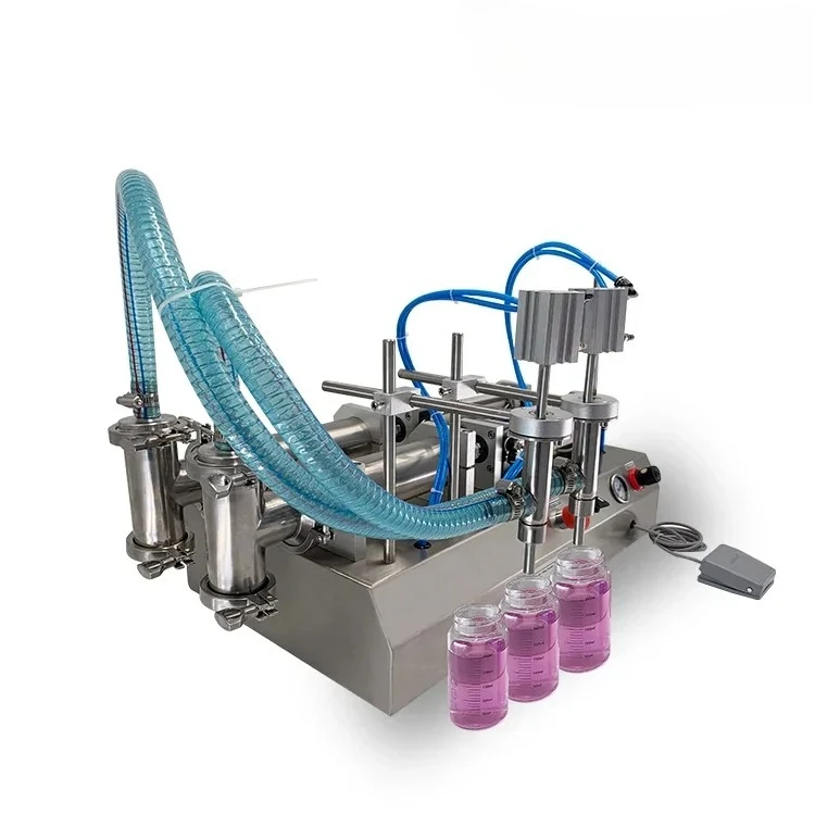 

Semi Automatic High Precision Double Nozzle Liquid Filling Equipment For Small Bottles Daily Chemical And Food Production