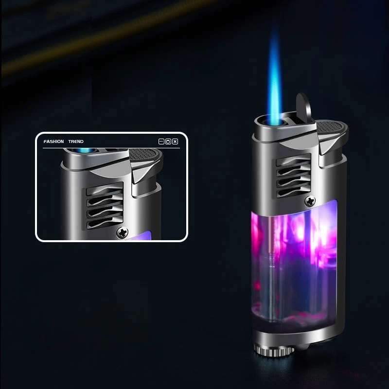 

New Color Light Transparent Air Chamber Inflatable Windproof Lighter for Men High-end Lighter Gift Cigarette Accessories