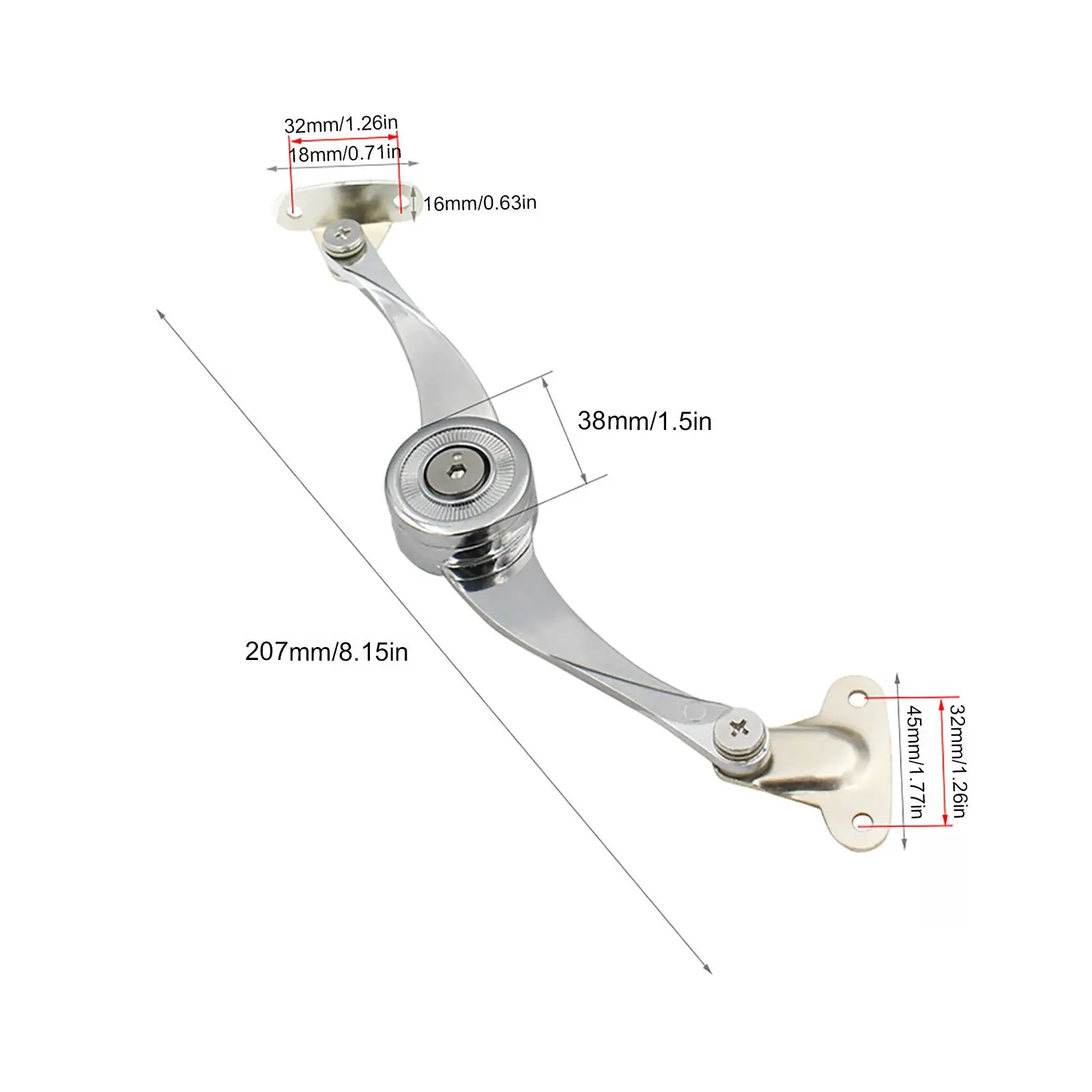 Folding Lid Stay Hinge Heavy Duty Lid Support Hinge Keep Lid Hinge Open Come with Hex Key for Wardrobe Kitchen Door Toy Chamber