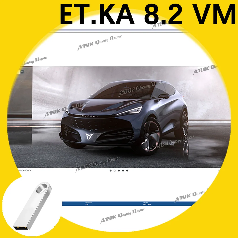 ETK-A 8.2 VM Auto Repair Software etk.a V8.2 car tools ET-KA 8.2 for A-udi for V-W Group Vehicles Electronic Parts Catalog NEW