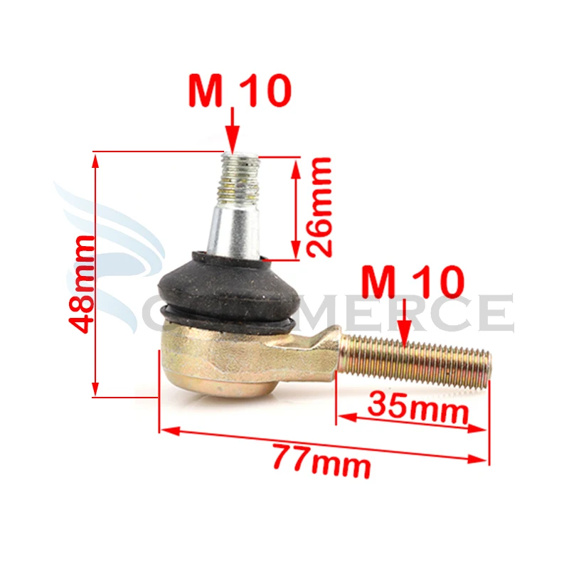 1 Pair M10-M10 Tie Rod End Kit Ball Joint For Suzuki LTZ400 LT-Z400 LTZ 400 Quadsport Z400 ATV Replacement Parts