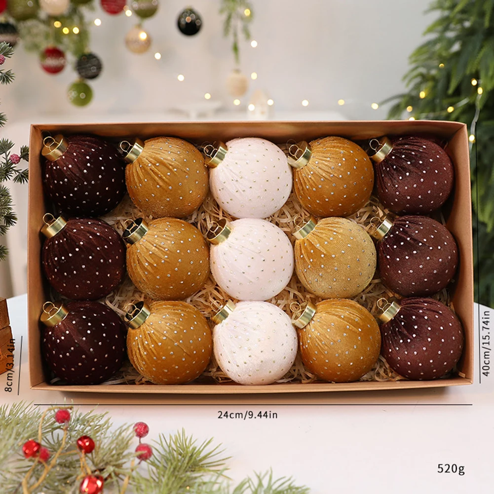 

Упаковка из 15 рождественских шаров диаметром 315 дюймов. Красочные пластиковые тканевые шары для елки и украшения дома.