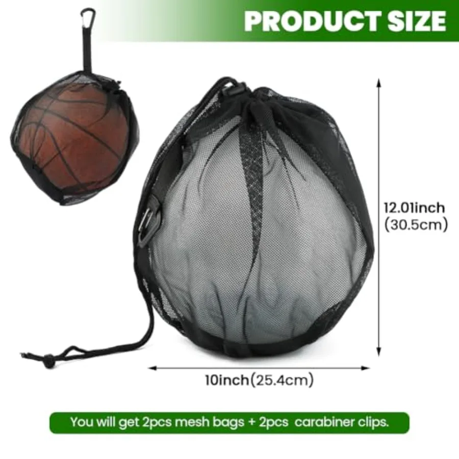 2 stks Enkele Bal BagMesh Draagtas Met Snelsluiting Enkele Mesh Bal Tas Trekkoord Sling Back Bag Basketbal Tas Voor