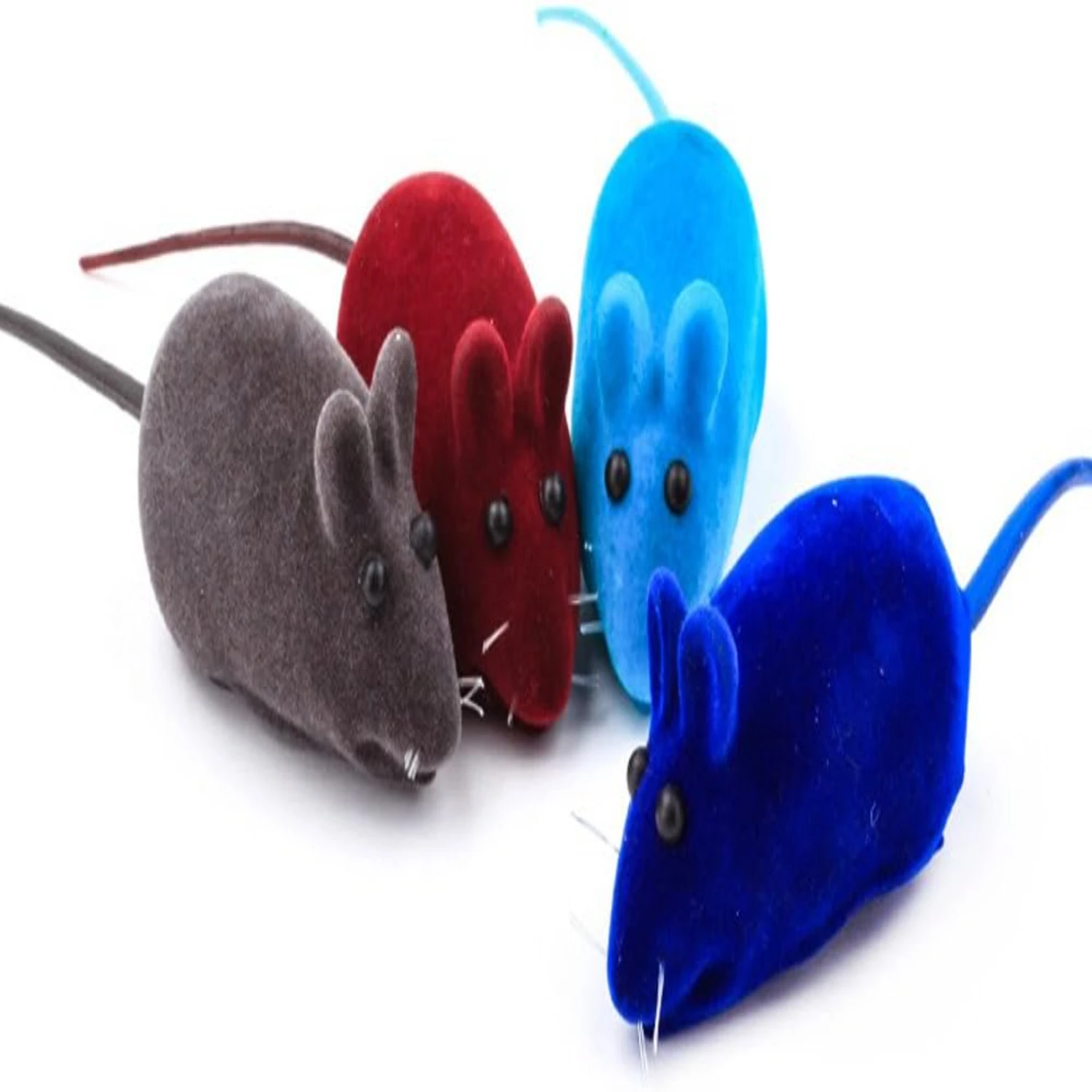 Engaging, Colorful, and Adorable Set of 4 Interactive False Mouse Squeak Noise Toys for Cats and Dogs - Hours of Stimulating Ent