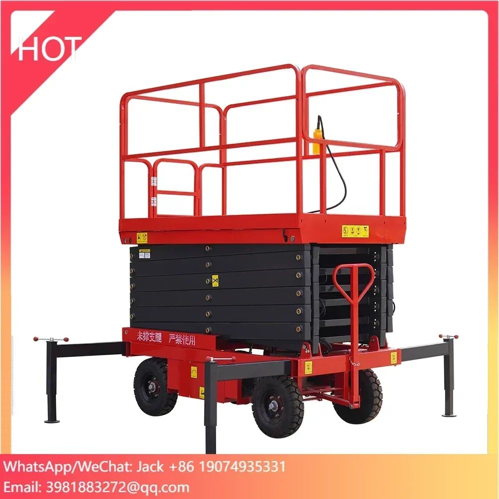Factory 4-18m Aerial Lift Mobile Electric Scissor Lift Mobile Scissor Lift For Sale