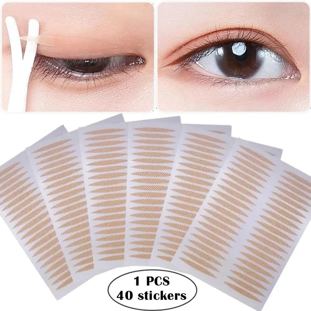 10sheet Gauze Lace Mesh Invisible Double Eyelid Sticker Waterproof Transparent Natural Self-adhesive Eyelid Tape Eye Makeup Tool